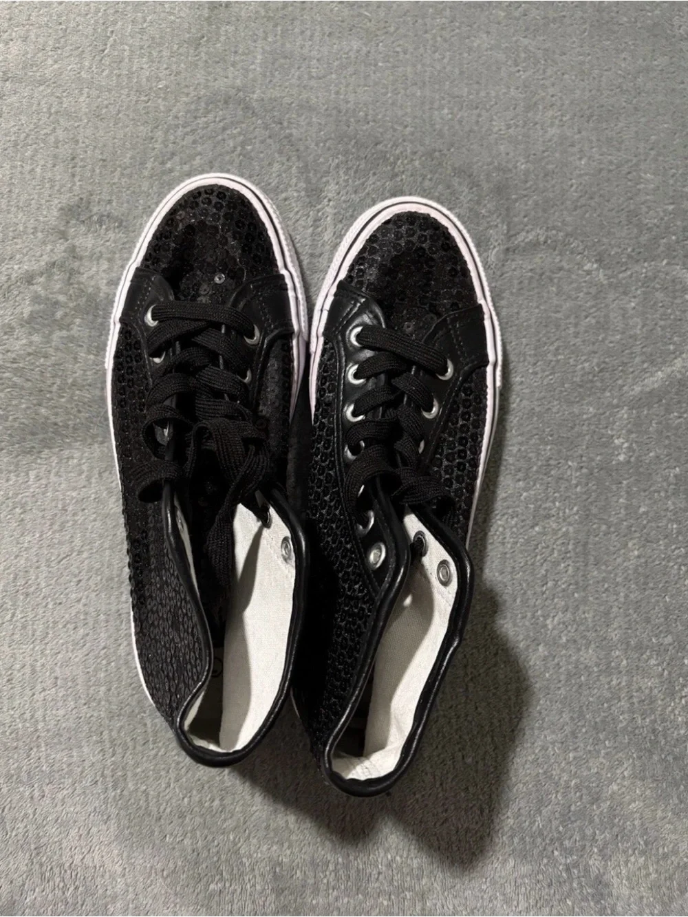 balera Black Sequin High-Top Sneakers